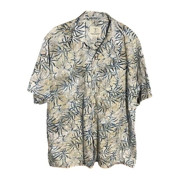 Artisan Outfitters Blue Green Cotton Short Sleeve Button Shirt Size XL - Picture 1 of 5